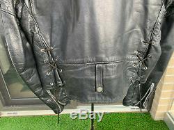 Vintage Schott Perfecto 125 Motorcycle Biker Leather Jacket Size 44