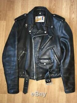 Vintage Schott Perfecto 618 Motorcycle Biker Leather Jacket Size 38