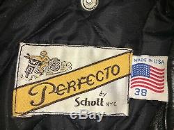 Vintage Schott Perfecto 618 Motorcycle Biker Leather Jacket Size 38