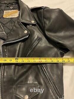 Vintage Schott Perfecto Black Leather Motorcycle Jacket 618 Size 40 Made in USA