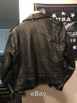 Vintage Schott Perfecto Black Leather Motorcycle Jacket (Size 38)