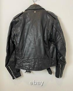 Vintage Schott Perfecto Leather Jacket Motorcycle 118 Steerhide Black Sz 38 USA