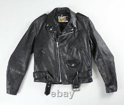 Vintage Schott Perfecto Leather Jacket Motorcycle 118 Steerhide Black Sz 38 USA