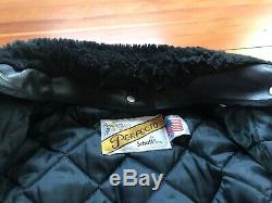 Vintage Schott Perfecto Leather Jacket with Detachable Fur Collar 42 BLUF IML