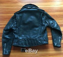 Vintage Schott Perfecto Leather Jacket with Detachable Fur Collar 42 BLUF IML