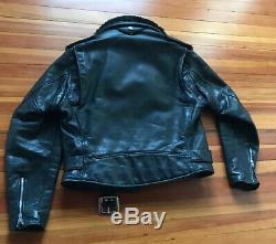 Vintage Schott Perfecto Leather Jacket with Detachable Fur Collar 42 BLUF IML