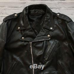 Vintage Schott Perfecto Leather Motorcycle Jacket Mens Size 46 Lot 125 Biker