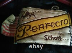 Vintage Schott Perfecto Men's (42) Medium Leather Jacket Black Motorcycle