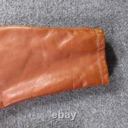 Vintage Schott Style Jacket NYC Cafe Racer Leather Coat Biker Motorcycle Tan 70s