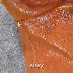 Vintage Schott Style Jacket NYC Cafe Racer Leather Coat Biker Motorcycle Tan 70s