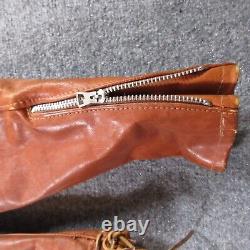 Vintage Schott Style Jacket NYC Cafe Racer Leather Coat Biker Motorcycle Tan 70s