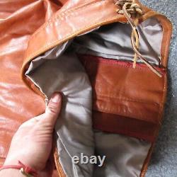 Vintage Schott Style Jacket NYC Cafe Racer Leather Coat Biker Motorcycle Tan 70s