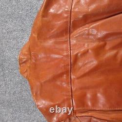 Vintage Schott Style Jacket NYC Cafe Racer Leather Coat Biker Motorcycle Tan 70s