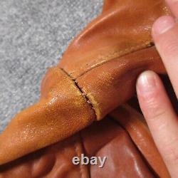 Vintage Schott Style Jacket NYC Cafe Racer Leather Coat Biker Motorcycle Tan 70s