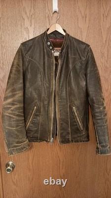 Vintage Schottt Nyc Leather Motorcycle Jacket Lined Size 38 Long