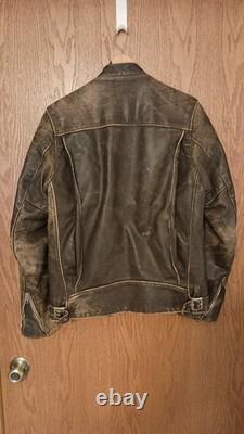 Vintage Schottt Nyc Leather Motorcycle Jacket Lined Size 38 Long