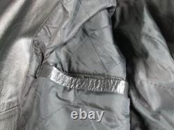 Vintage Shaf Black Leather Jacket-Motorcycle Biker Style- Size 54