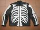 Vintage Skeleton Bone Patch Leather Motorcycle Racing Biker Jacket vanson