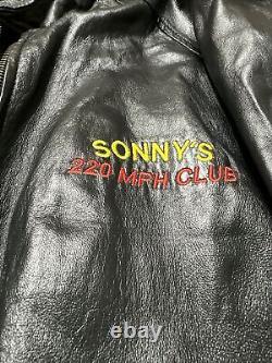Vintage Sonny's 220 Mph Club Pro Stock Racing Jacket Coat Full Zip Large Black