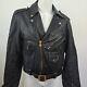 Vintage Steinmark Black Leather Motorcycle Biker Jacket Belted Men's 40 M Zip