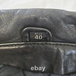 Vintage Steinmark Black Leather Motorcycle Biker Jacket Belted Men's 40 M Zip
