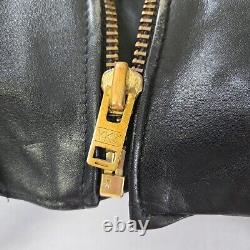 Vintage Steinmark Black Leather Motorcycle Biker Jacket Belted Men's 40 M Zip