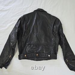 Vintage Steinmark Black Leather Motorcycle Biker Jacket Belted Men's 40 M Zip