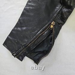 Vintage Steinmark Black Leather Motorcycle Biker Jacket Belted Men's 40 M Zip