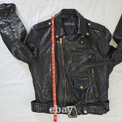 Vintage Steinmark Black Leather Motorcycle Biker Jacket Belted Men's 40 M Zip