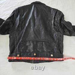 Vintage Steinmark Black Leather Motorcycle Biker Jacket Belted Men's 40 M Zip