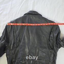 Vintage Steinmark Black Leather Motorcycle Biker Jacket Belted Men's 40 M Zip
