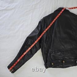 Vintage Steinmark Black Leather Motorcycle Biker Jacket Belted Men's 40 M Zip