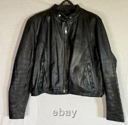Vintage Steinmark Leather Motorcycle Jacket Zip Out Lining Sz 46 Men's