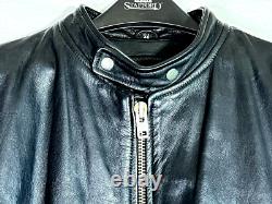 Vintage Steinmark Leather Motorcycle Jacket Zip Out Lining Sz 46 Men's