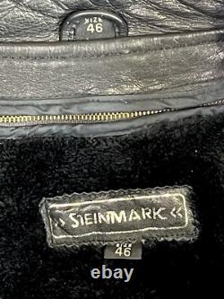 Vintage Steinmark Leather Motorcycle Jacket Zip Out Lining Sz 46 Men's