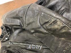 Vintage Steinmark Leather Motorcycle Padded Jacket Quilted Cafe Racer Sz 42 Vtg