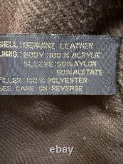 Vintage Structure Brown Leather Mens Bomber Flight Jacket Motorcycle Large XL