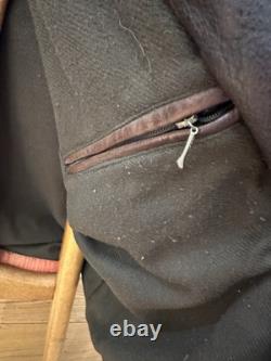 Vintage Structure Brown Leather Mens Bomber Flight Jacket Motorcycle Large XL