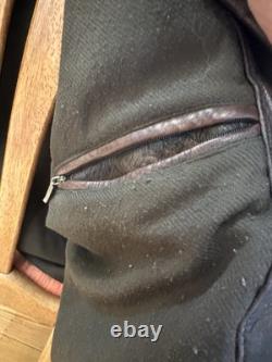 Vintage Structure Brown Leather Mens Bomber Flight Jacket Motorcycle Large XL