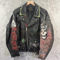 Vintage Studded Leather Jacket Men's M Misfits Sahamin Type O Grunge 90s Motorcy
