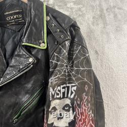 Vintage Studded Leather Jacket Men's M Misfits Sahamin Type O Grunge 90s Motorcy