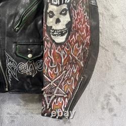 Vintage Studded Leather Jacket Men's M Misfits Sahamin Type O Grunge 90s Motorcy