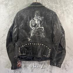 Vintage Studded Leather Jacket Men's M Misfits Sahamin Type O Grunge 90s Motorcy