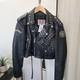 Vintage Studded Leather Moto Jacket- Harley Davidson
