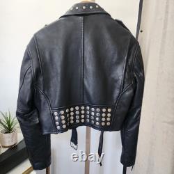 Vintage Studded Leather Moto Jacket- Harley Davidson