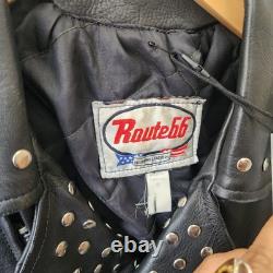 Vintage Studded Leather Moto Jacket- Harley Davidson