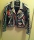 Vintage Studded Punk Leather Jacket Size M Germs Fear Exploited