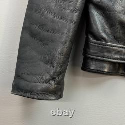 Vintage Superior Jacket Mens Large Black Leather Motorcycle Biker Double Rider