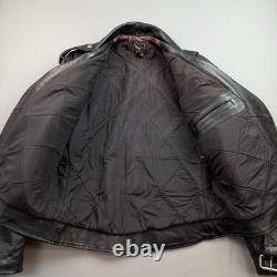 Vintage Superior Jacket Mens Large Black Leather Motorcycle Biker Double Rider