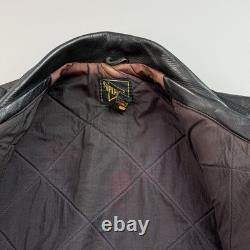 Vintage Superior Jacket Mens Large Black Leather Motorcycle Biker Double Rider